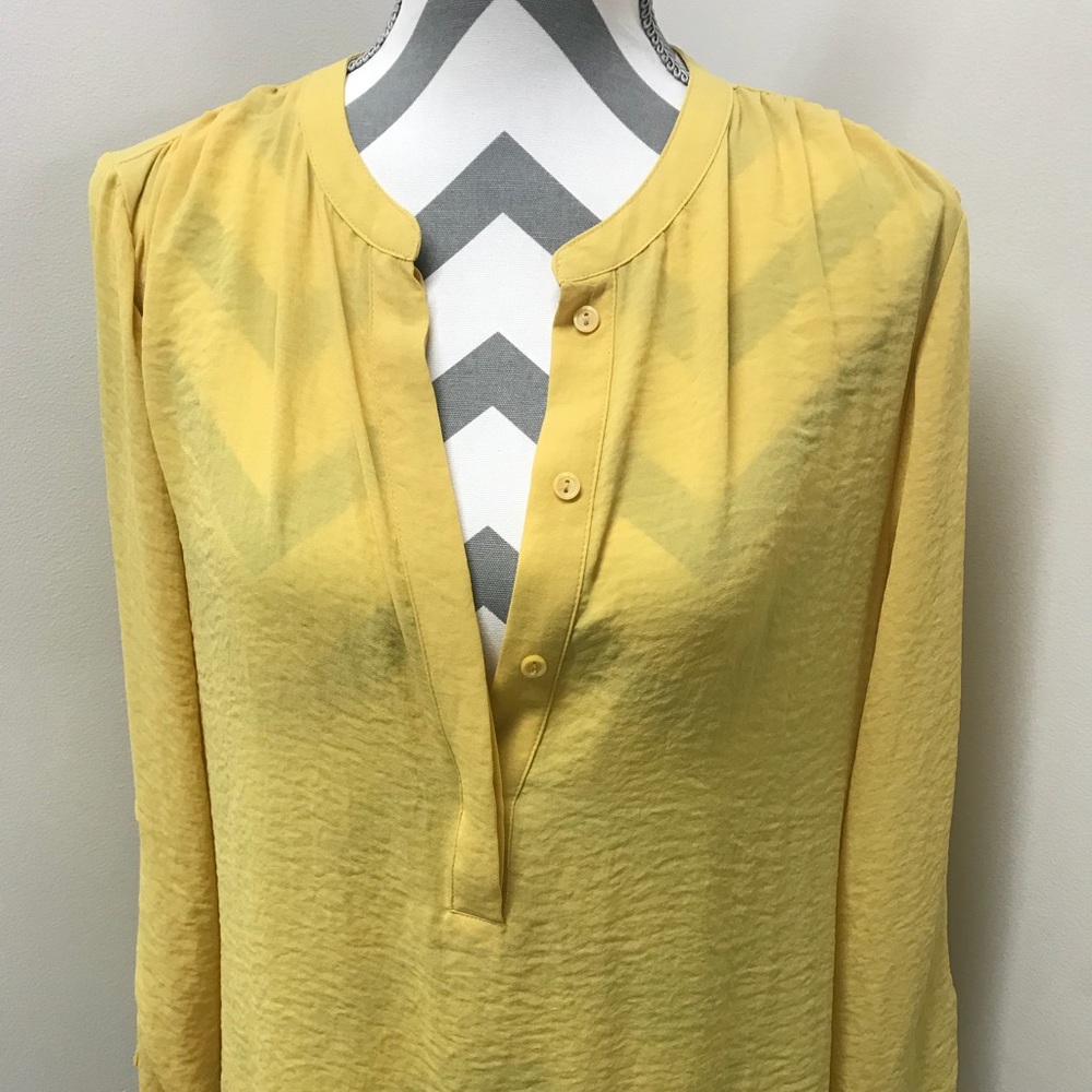 Ana Large soft yellow long sheer top